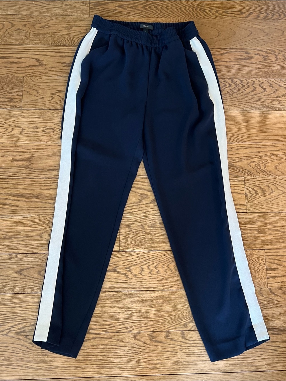 J. Crew Track Pants Pull On Navy Elastic Waist Size 6